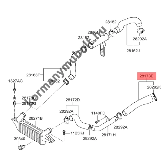 28173-4A850 Hyundai H-100 Porter Intercooler Cső 2011-2024