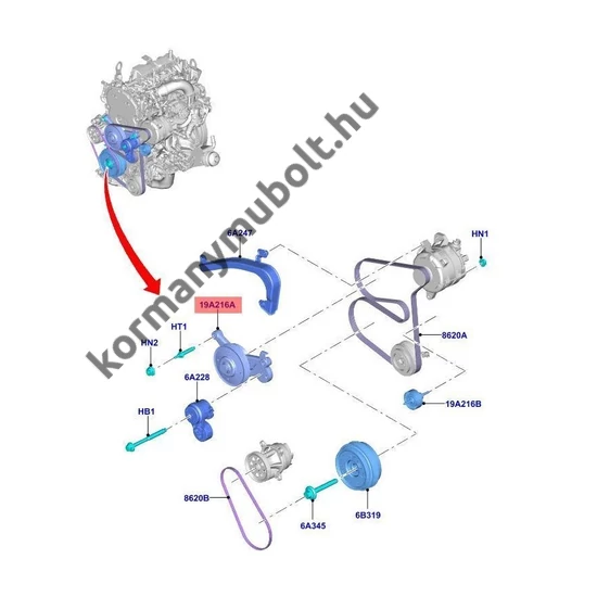 2215493 Ford Ranger Szíjfeszítő MK3 TKE 2.0 TDCi 2018-től
