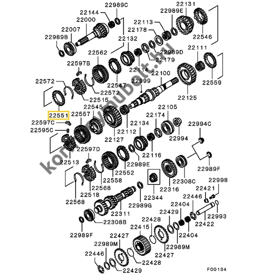 ME581049 Mitsubishi L200 Szinkrongyűrű K74T 4. Fokozat 1996-2007