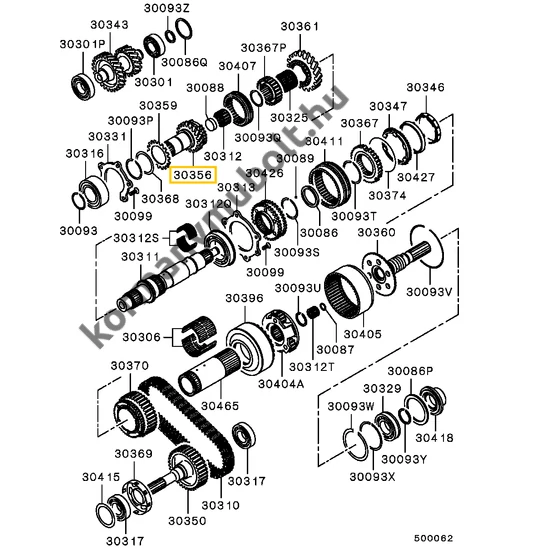 MR453956 Mitsubishi Pajero Terepváltó Input Fogaskerék 2000-2021