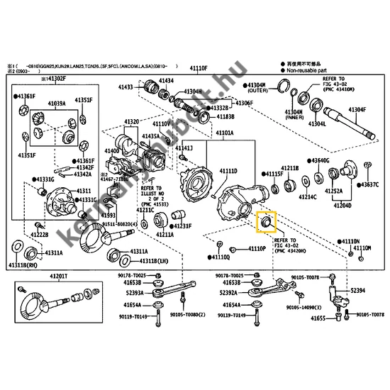 90311-47012 Toyota Hilux Differenciálmű Féltengely Kihajtás Szimering 2005-2012