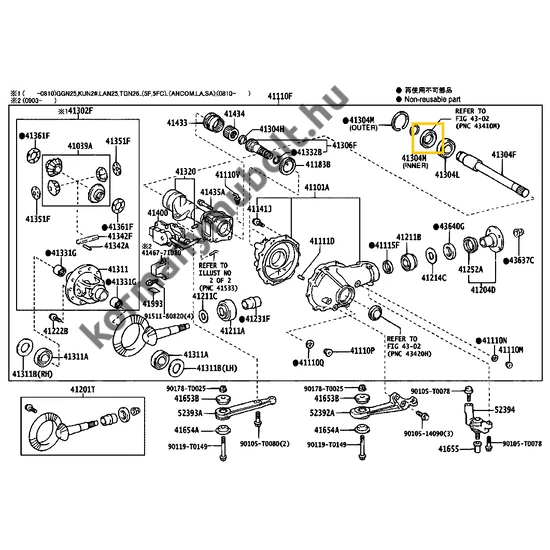 90311-47013 Toyota Hilux Differenciálmű Féltengely Kihajtás Szimering 2005-2012