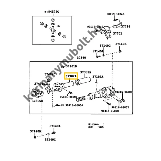 37302-35050 Toyota Hilux Kardánvilla Kardán Csúszka 1988-2006