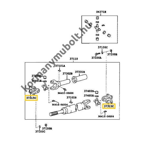 37315-35040 Toyota Hilux Talpas Kardánvilla 1983-2006