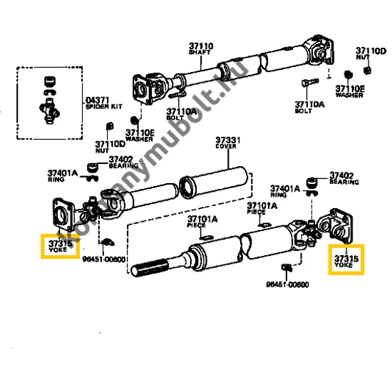 37315-35040 Toyota Dyna Talpas Kardánvilla 1985-2001