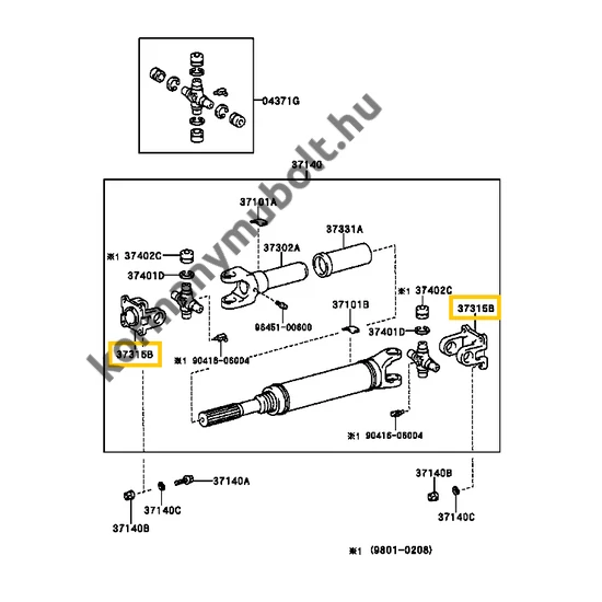 37315-35040 Toyota Land Cruiser Talpas Kardánvilla 1985-2001