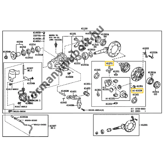41039-34060 Toyota Land Cruiser Első-Hátsó Difi Bolygókerék Napkerék Szett 1990-től
