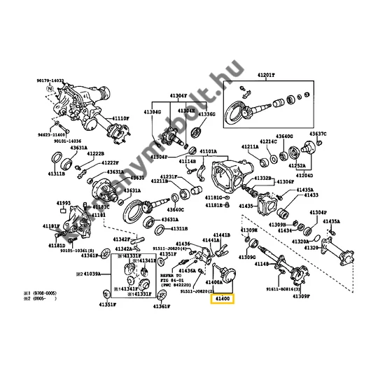 41400-35010 Toyota Hilux Első Féltengelyzár Vákumdob Actuator 1989-2005