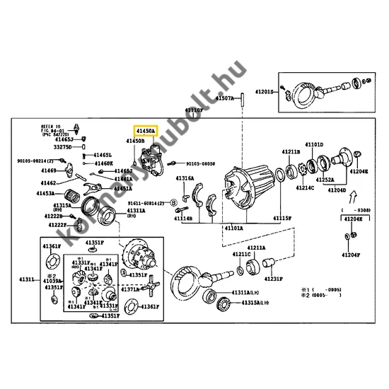 41450-60080 Toyota Land Cruiser Differenciálzár Kapcsoló Motor