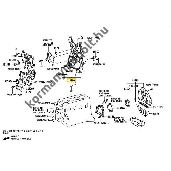 11310-0E040 Toyota Hilux Vezérműház Olajszivattyú 2.4D 2.8D 2019-től