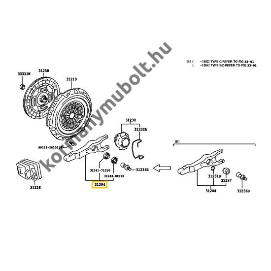 31204-0K081 Toyota Hilux Kuplungvilla KUN 2004-2015