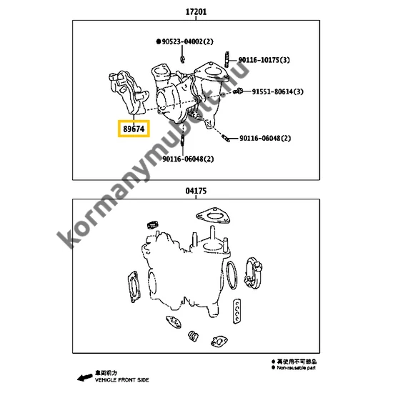 89764-71020 Toyota Hilux Turbónyomás Szabályzó Motor 2.4D 2GDFTV 2015-től